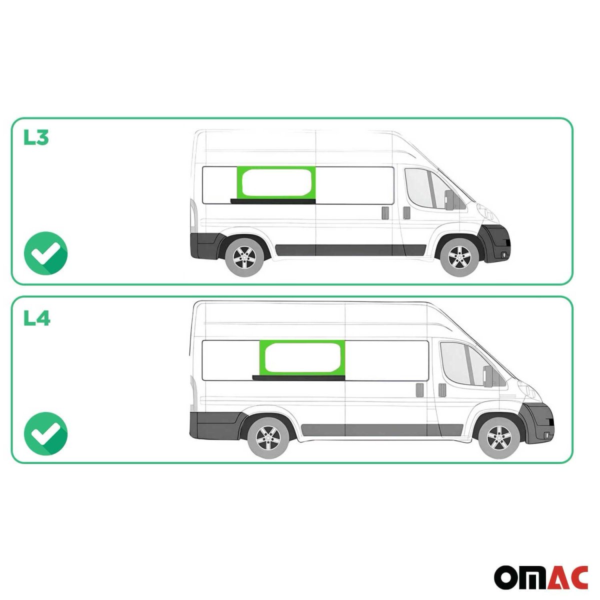 Glass Set - Right (Sliding Door) - Omac - Trim Primer Glue + Middle Side Fixed Glass